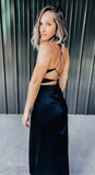 Black Satin Jumpsuit