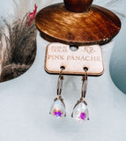 Gold & Iridescent Stone Earrings