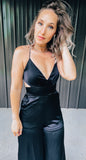 Black Satin Jumpsuit