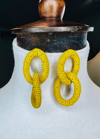 Yellow Double Drop Earrings