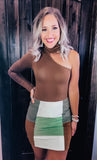 Olive Colorblock Skirt