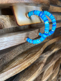 Blue Slice Hoop Earrings