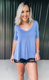 Blue Back Strappy Tee
