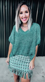 Green Tweed Skirt