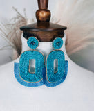Blue Glaze Beaded Earrings