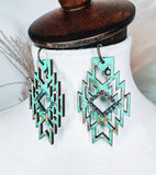 Wooden Aztec Earrings