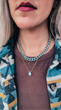 Blue & Gem Teardrop Necklace