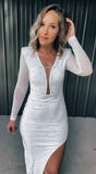 White Rhinestone & Pearl Dress