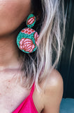 Turquoise & Flower Earrings