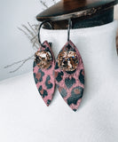 Pink Leopard Gem Earrings