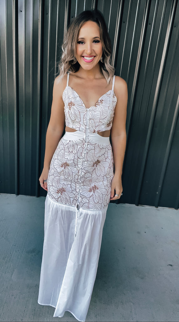 White & Beige Boho Dress The Broken Levee Boutique White & Beige Boho Dress The Broken Levee Boutique