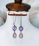 Lilac Gem & Druzy Earrings
