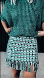 Green Tweed Skirt