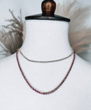 Hot Pink Rhinestone Layered Necklace