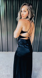 Black Satin Jumpsuit