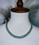 Blue & Gold Chain Necklace