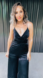 Black Satin Jumpsuit