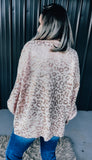 Shiny Peach Leopard Sweater