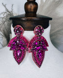 Magenta Rhinestone Earrings