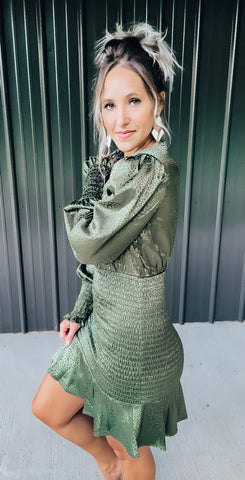 Olive Smock Dress Olive Smock Dress
