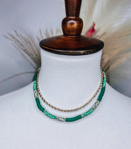 Triple Green Necklace