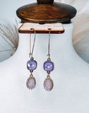Lilac Gem & Druzy Earrings