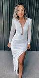 White Rhinestone & Pearl Dress