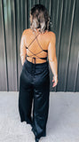 Black Satin Jumpsuit