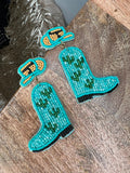 Turquoise Cowboy Boot Earrings
