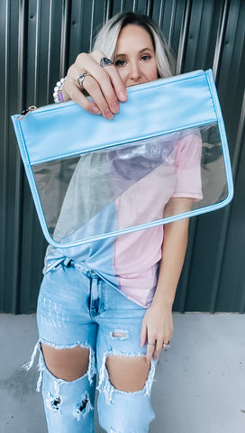 Blue & Clear Accessory Bag